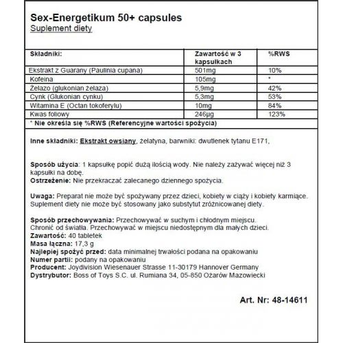 Supl.diety-EROpharm - Sex-Energetikum 50+ 40 capsules